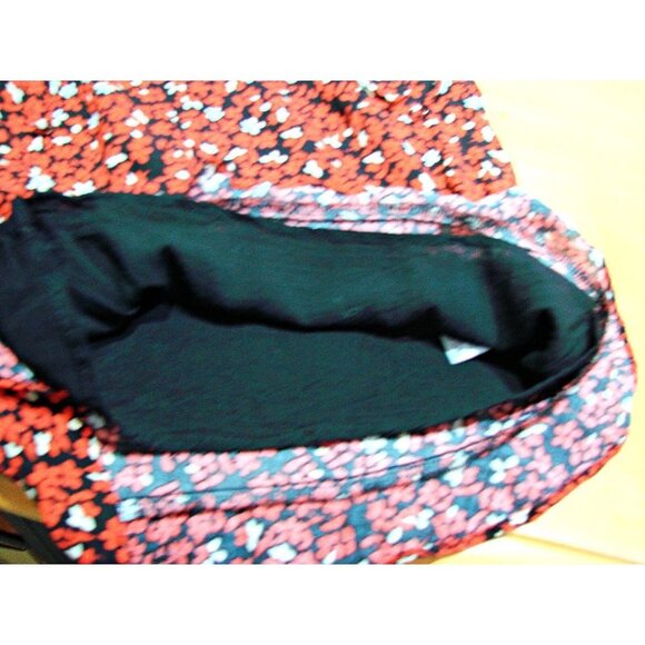 Lush Womens Black Red Floral Lined Square Neck One Piece Romper Size Medium Flaw - Picture 12 of 12